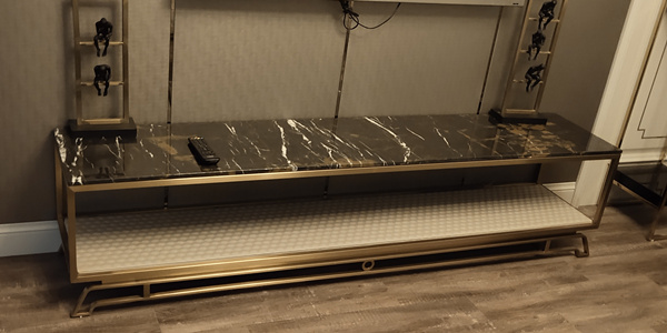 酒店房間香檳金不銹鋼電視柜